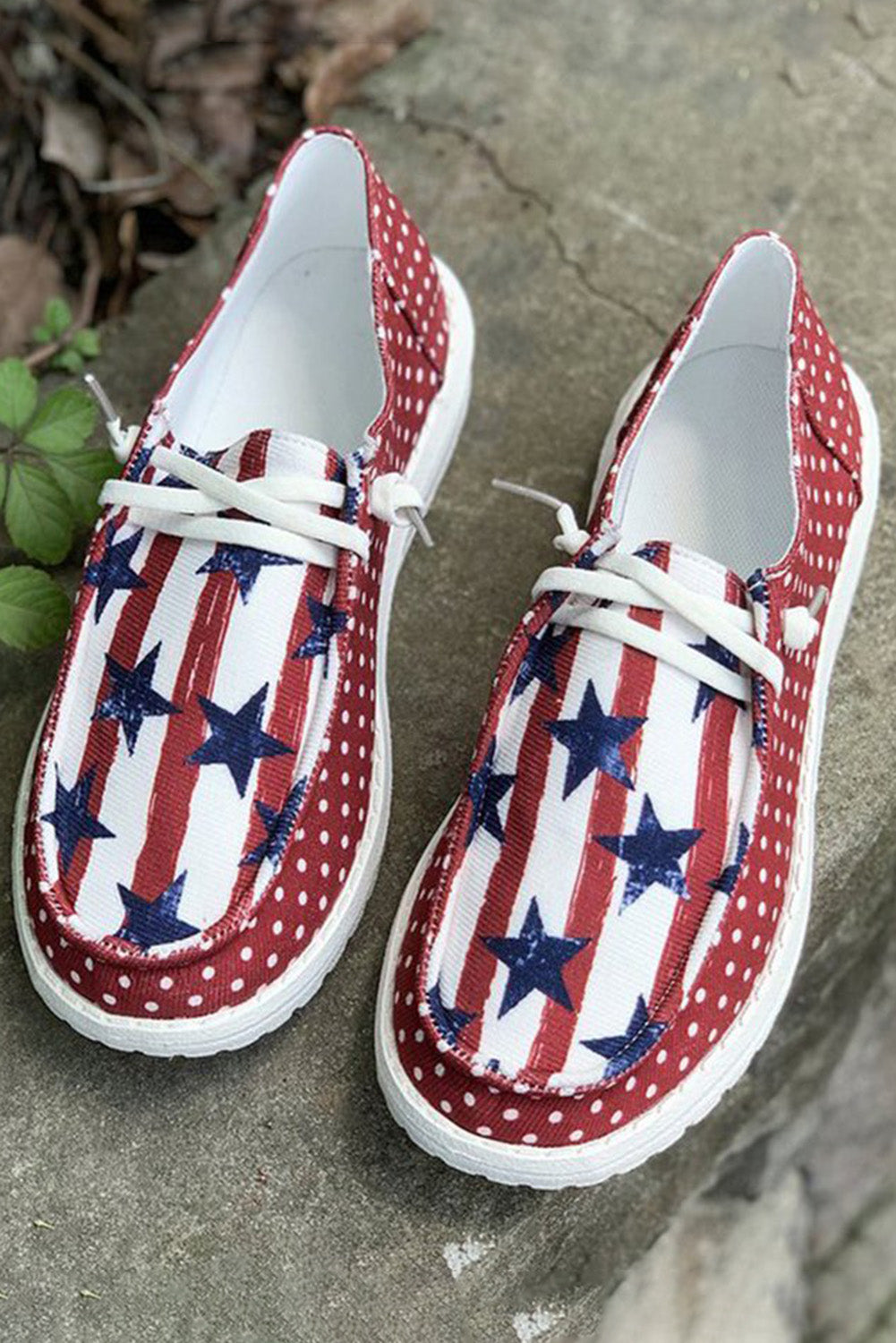 Multicolor American Flag Inspired Polka Dot Shoes
