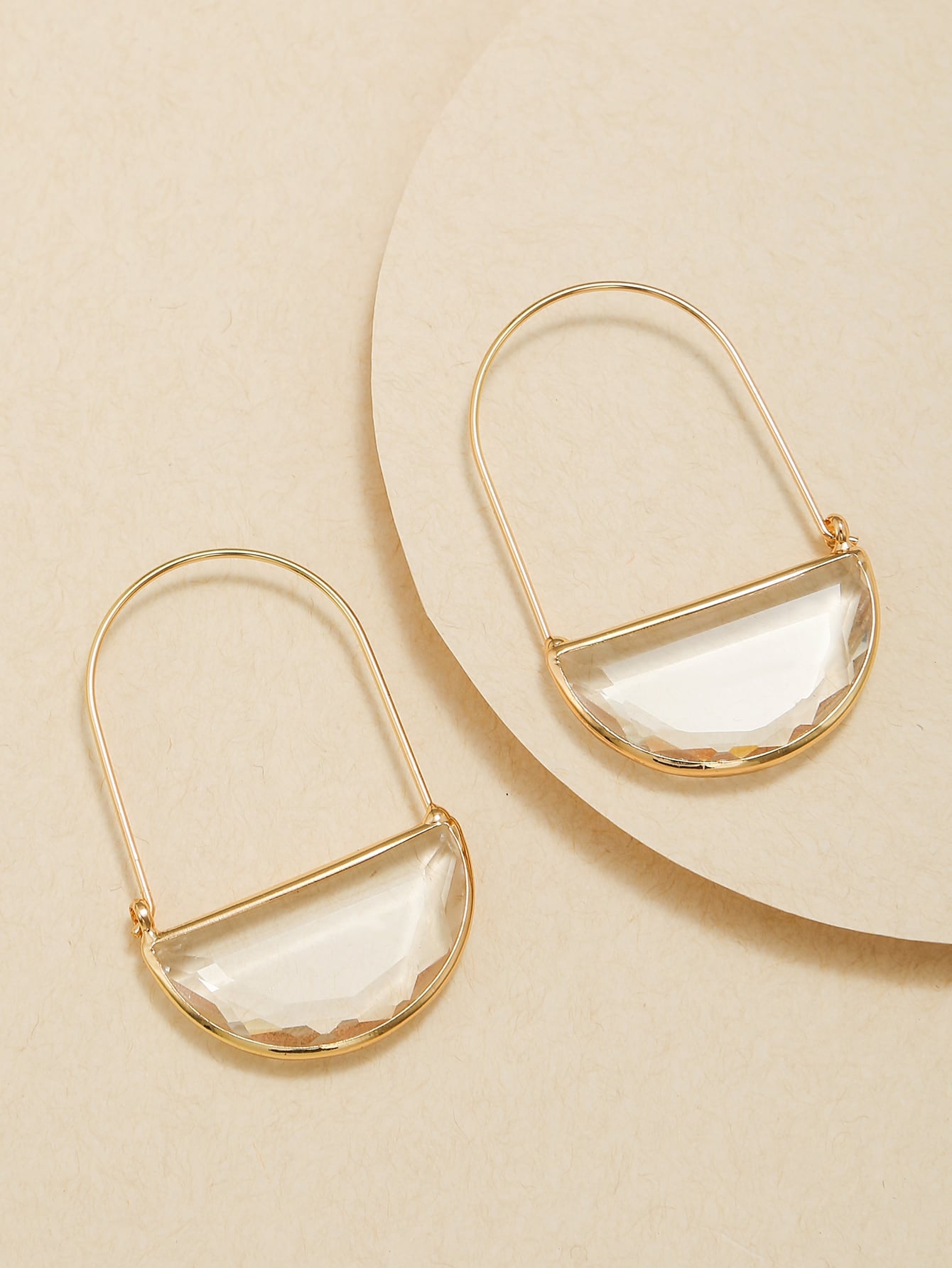 Semicircle Decor Hoop Earrings