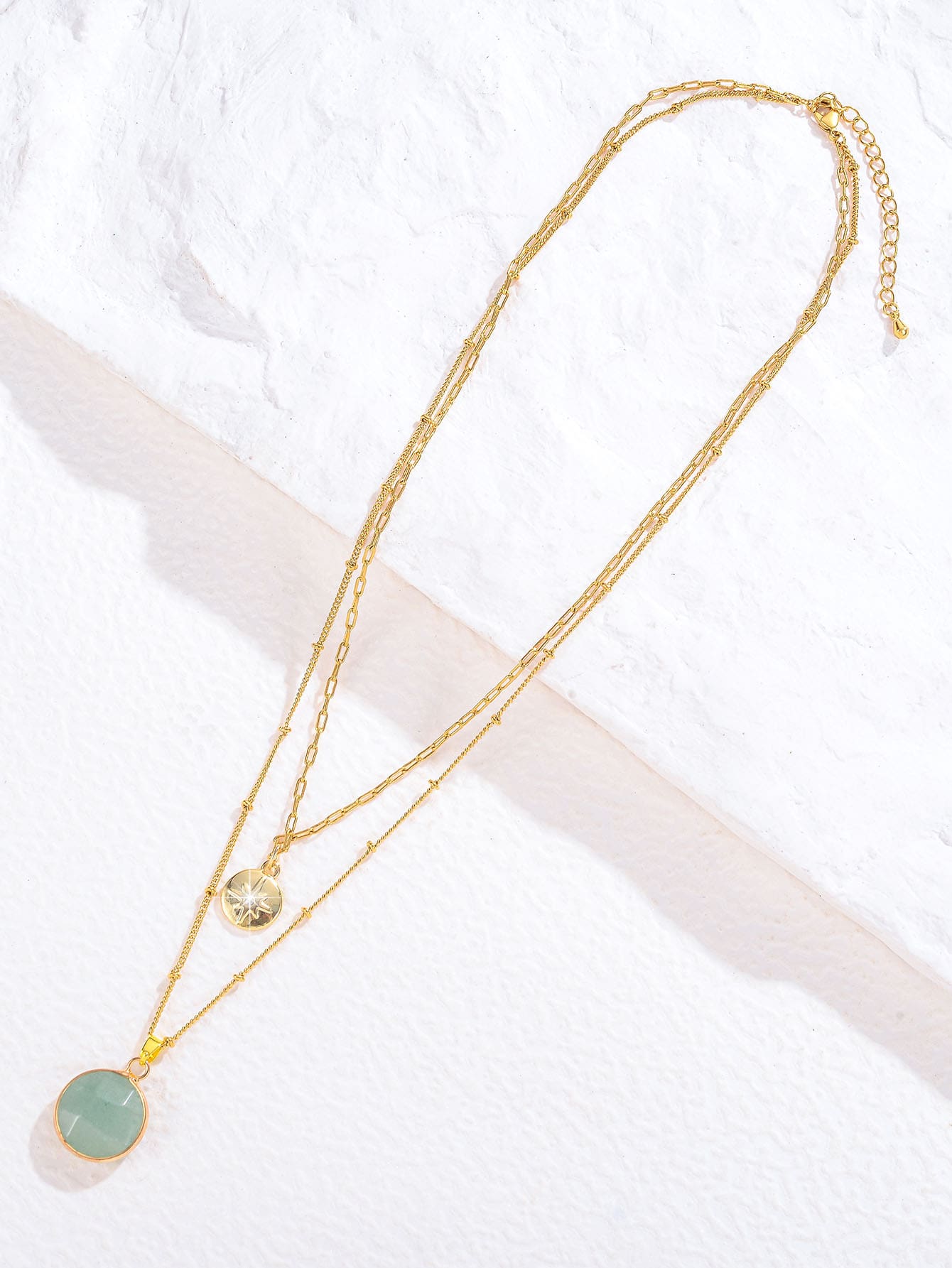 Round Charm Layered Necklace