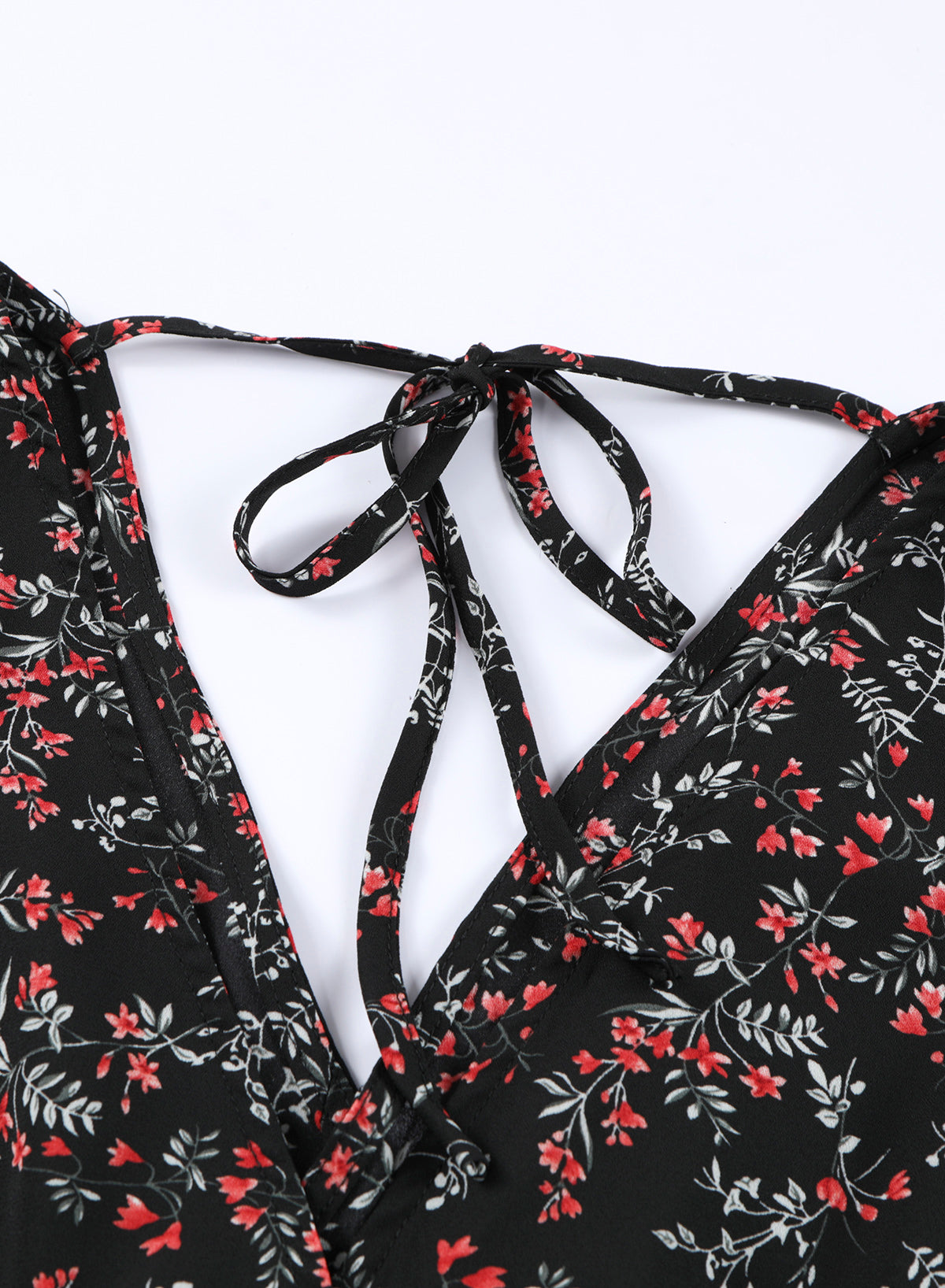 Ditsy Floral Print Ruffled Crop Top & Flounce Hem Maxi Skirt Set