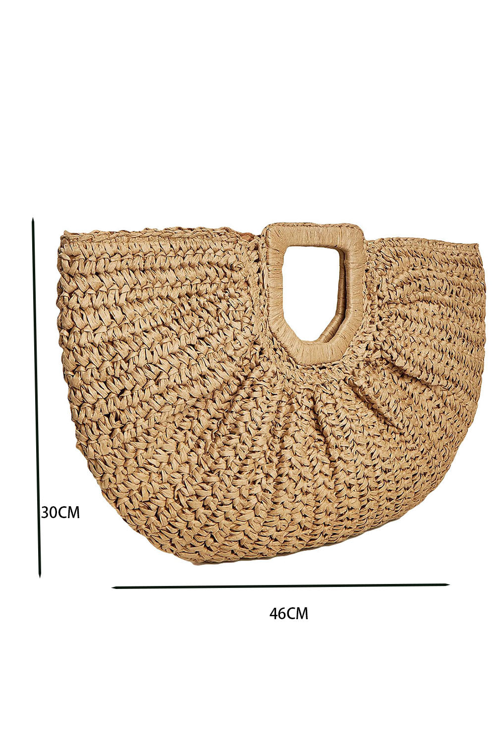 Semi-circle Braided Straw Bag