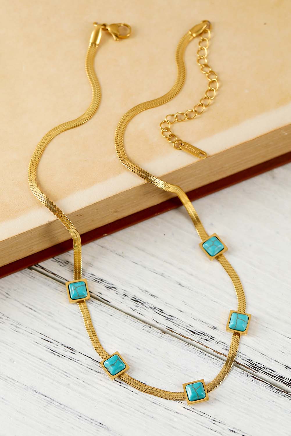 Turquoise Snake Bone Choker
