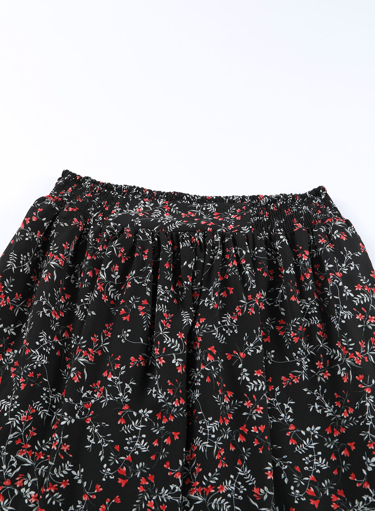 Ditsy Floral Print Ruffled Crop Top & Flounce Hem Maxi Skirt Set