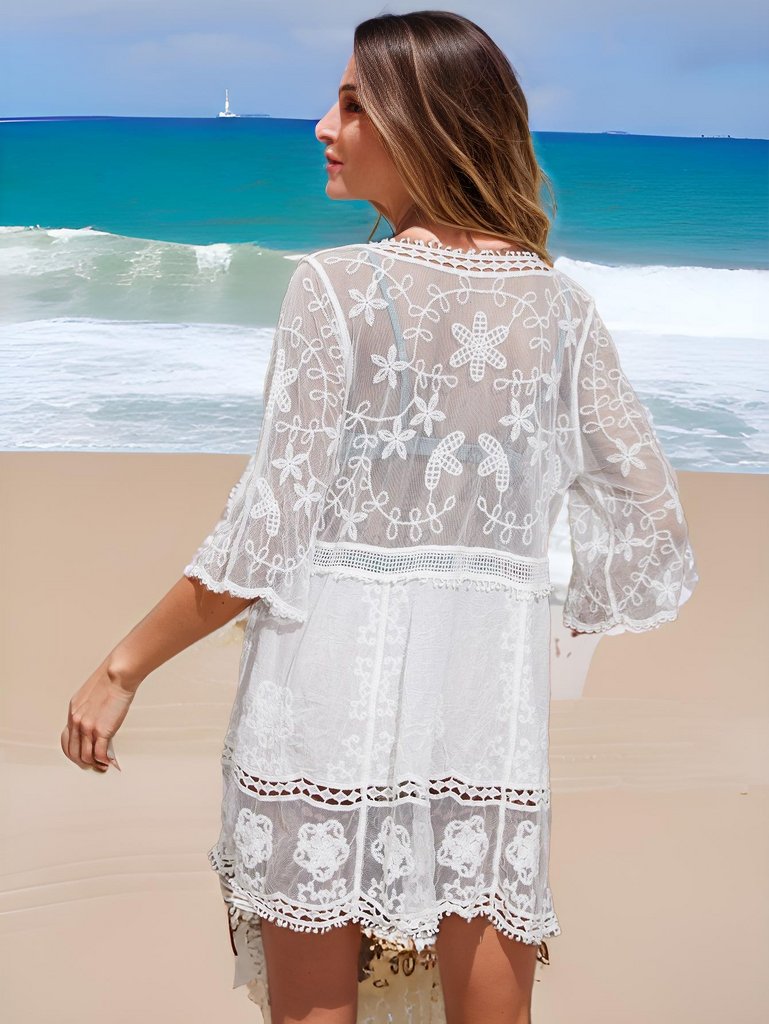 Lace Plunging Cover Up