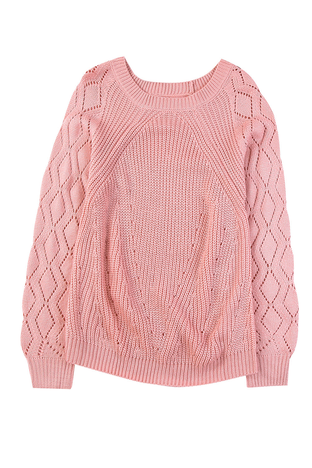Beige Casual Hollow Out Knit Sweater