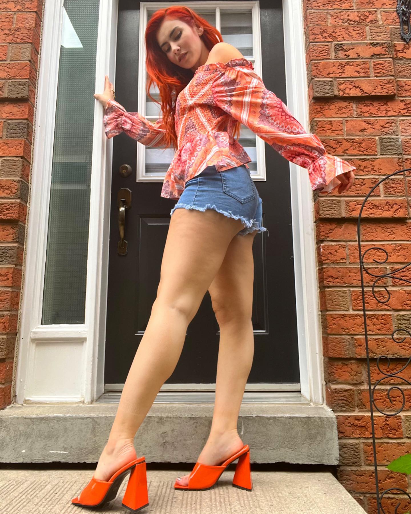 Paisley Print Smocked Off Shoulder Top