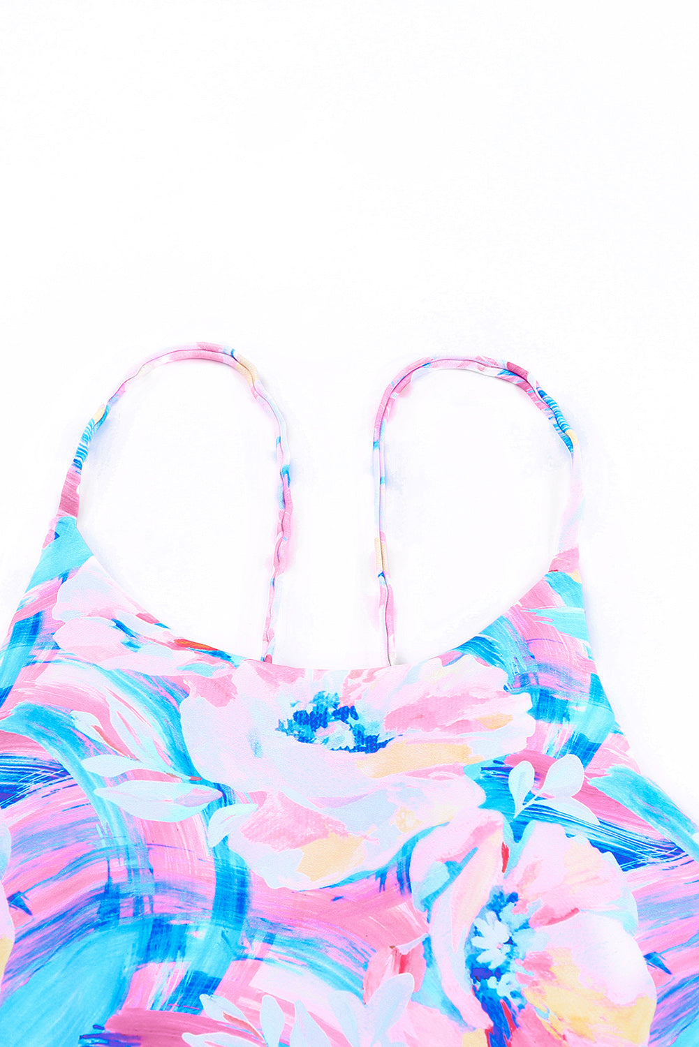 Floral Print Knot High Waist One Piece Swimsuit