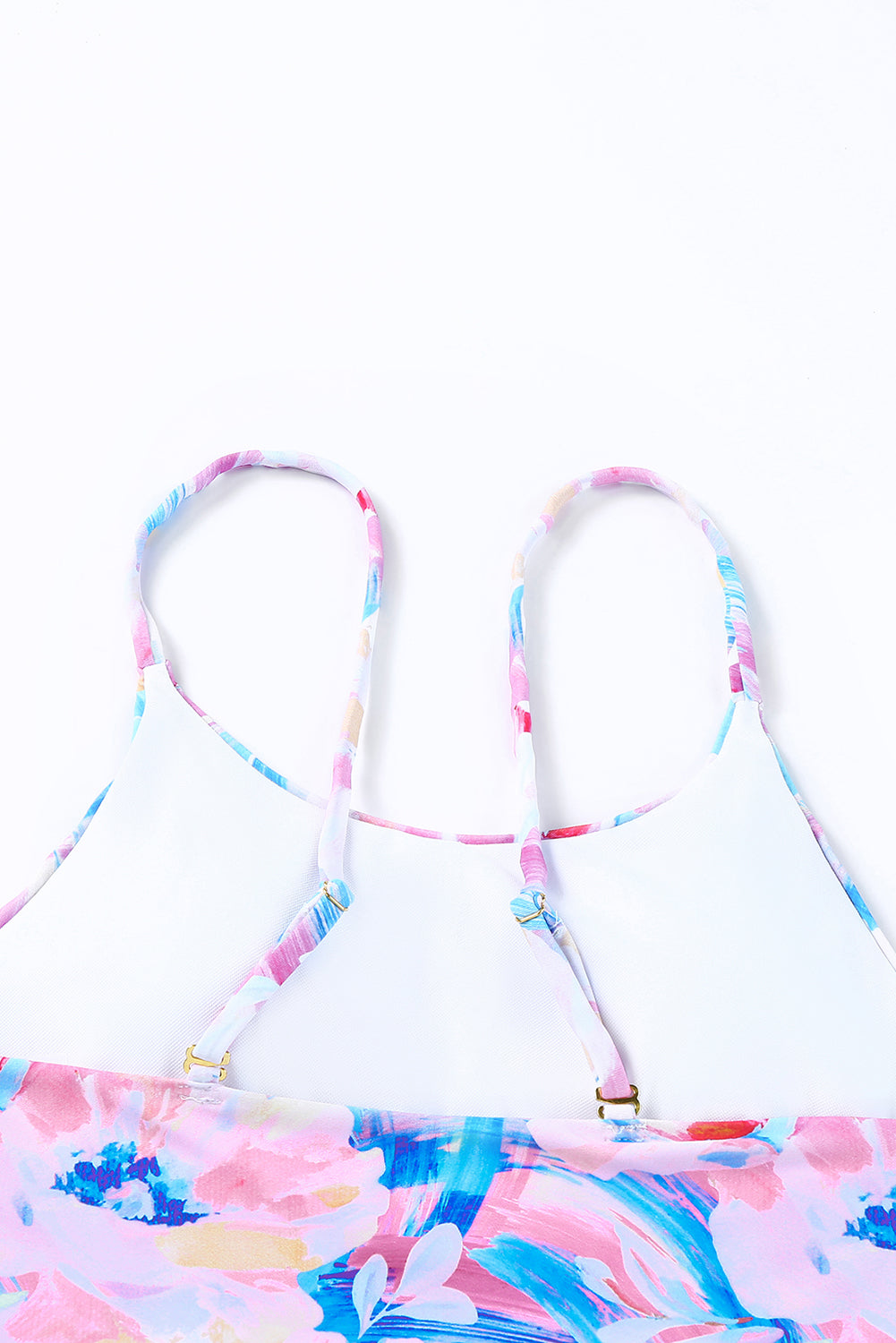 Floral Print Knot High Waist One Piece Swimsuit