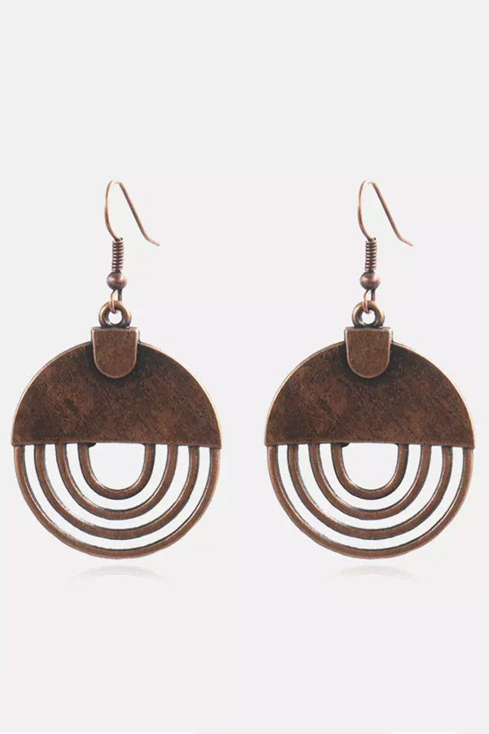 Brown Vintage Hollow Out Hook Earrings