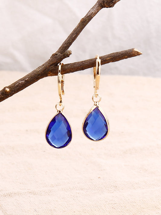 EMERY ROSE Gemstone Decor Water drop Earrings