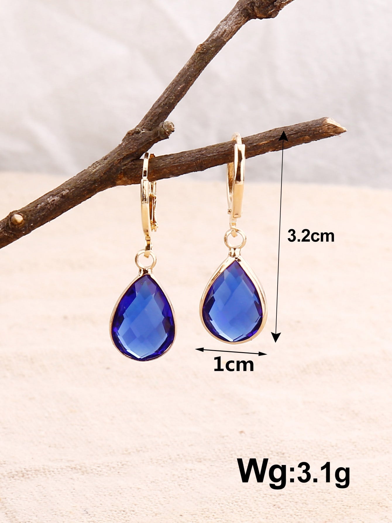 EMERY ROSE Gemstone Decor Water drop Earrings