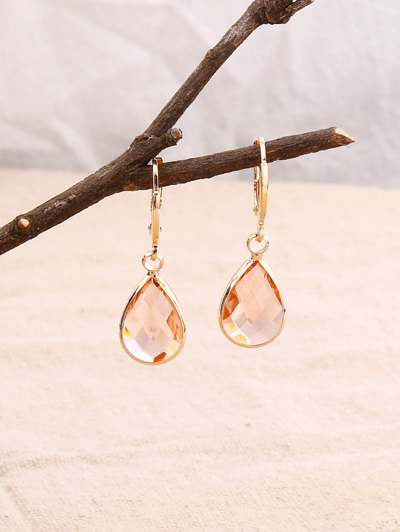 EMERY ROSE Gemstone Decor Water drop Earrings