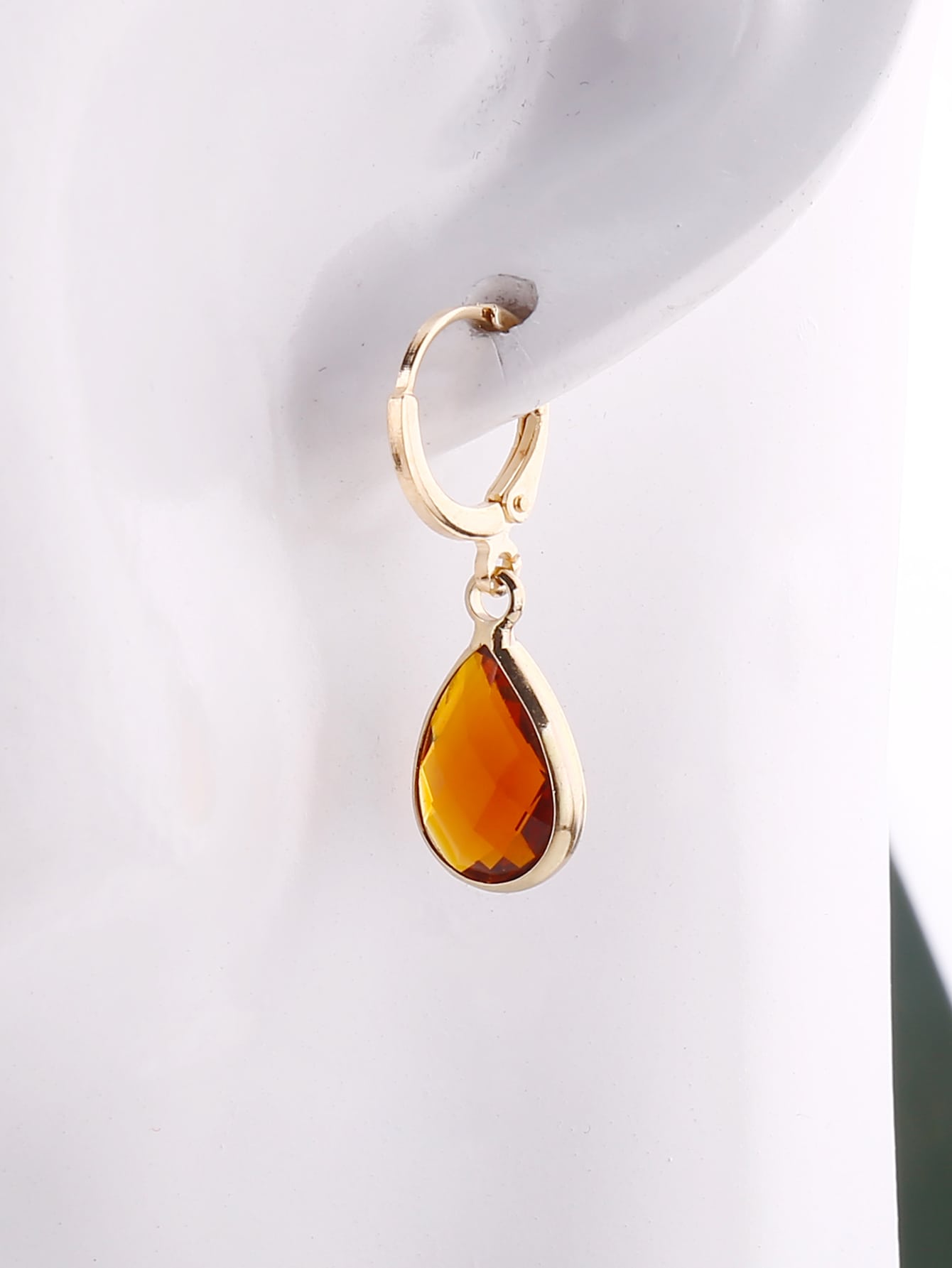 EMERY ROSE Gemstone Decor Water drop Earrings
