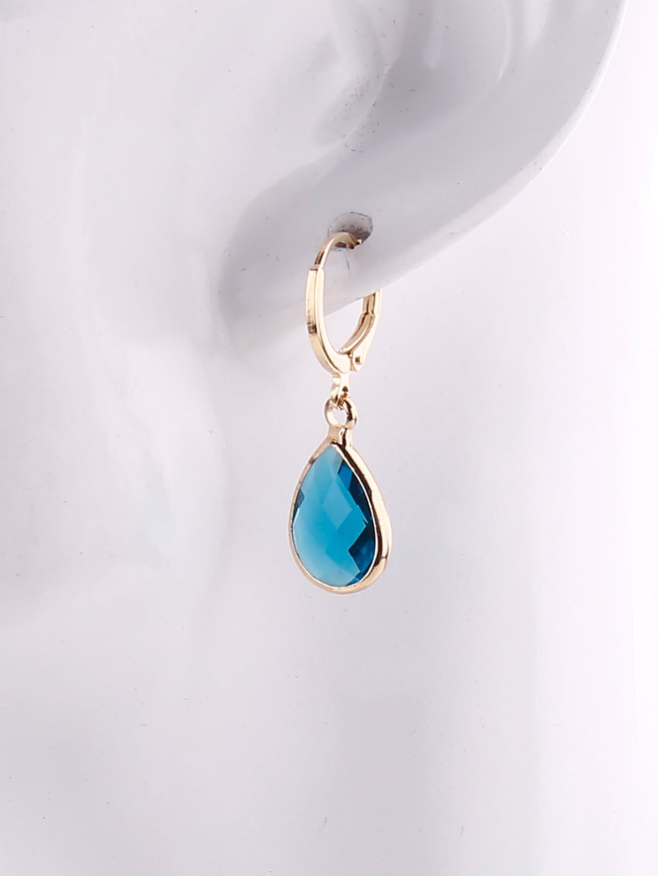 EMERY ROSE Gemstone Decor Water drop Earrings