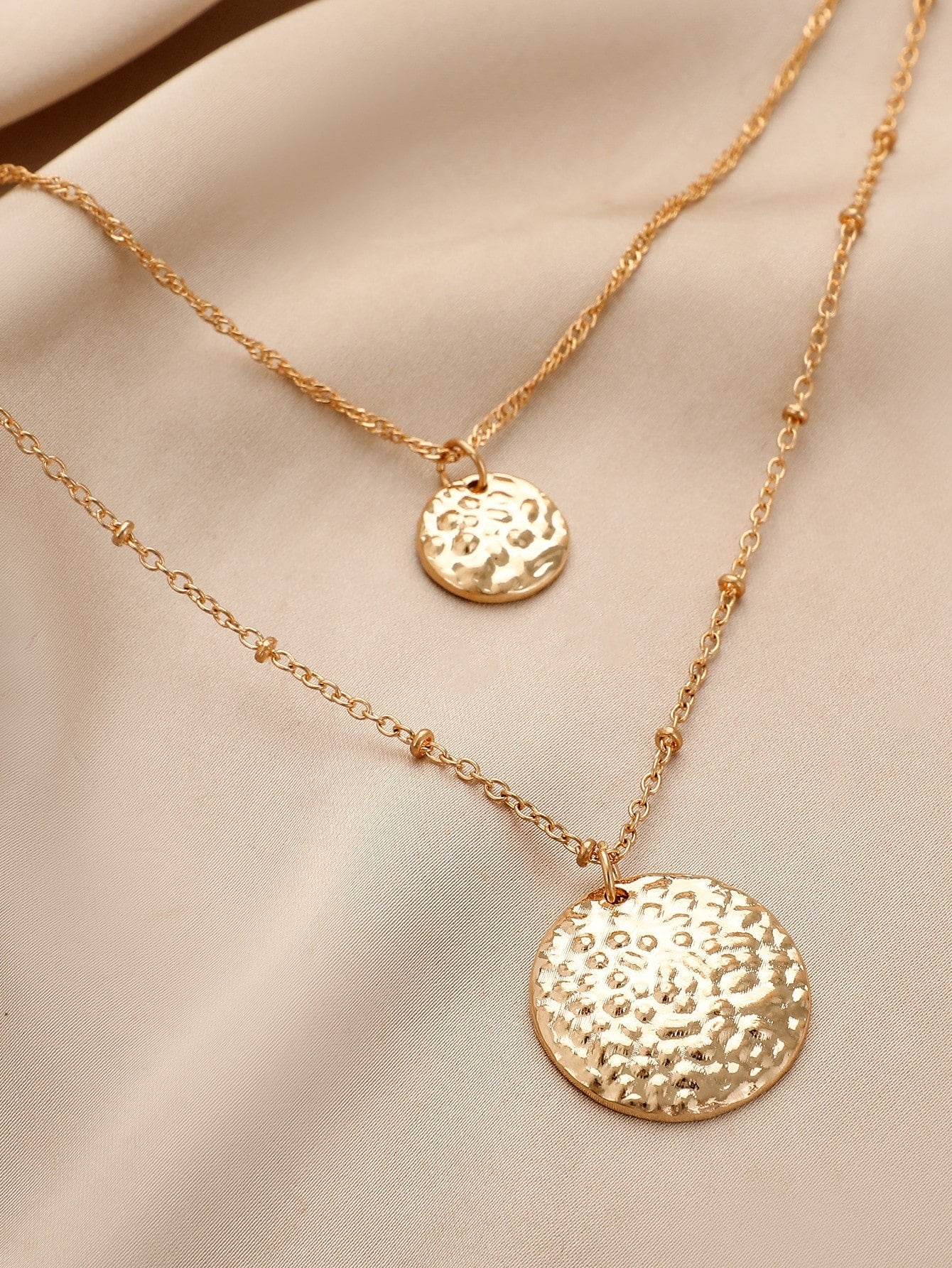 Round Charm Layered Necklace