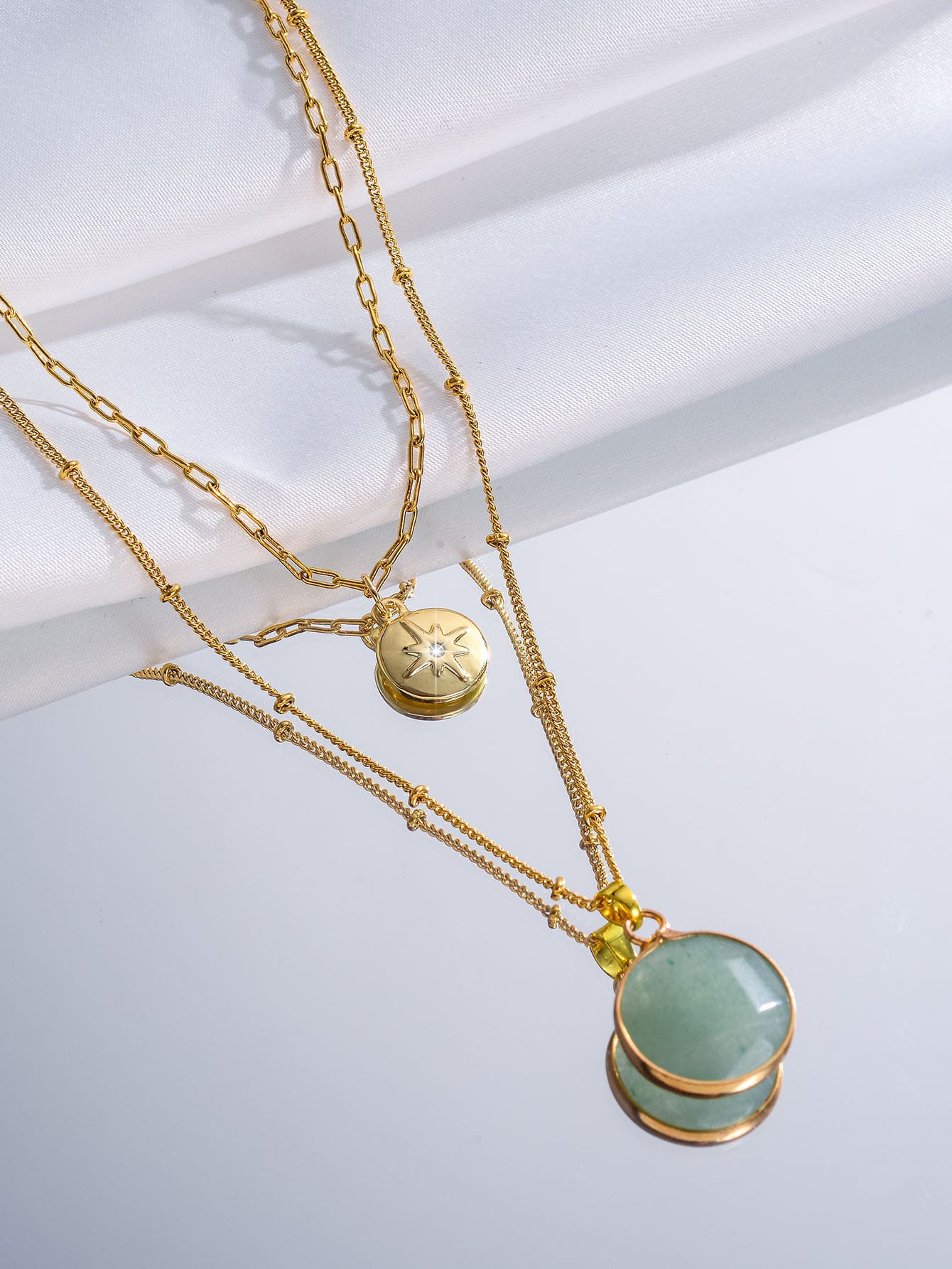 Round Charm Layered Necklace