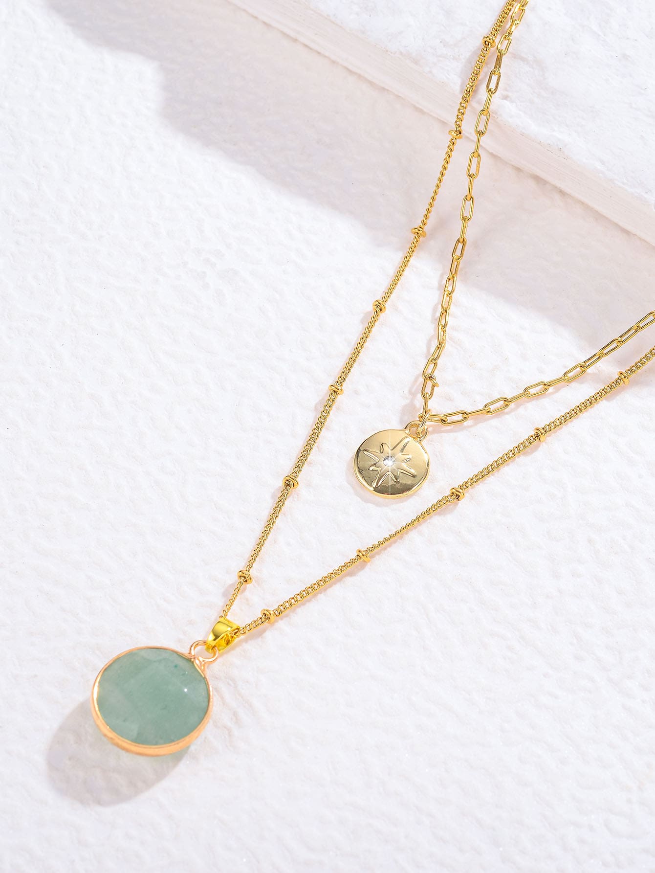 Round Charm Layered Necklace