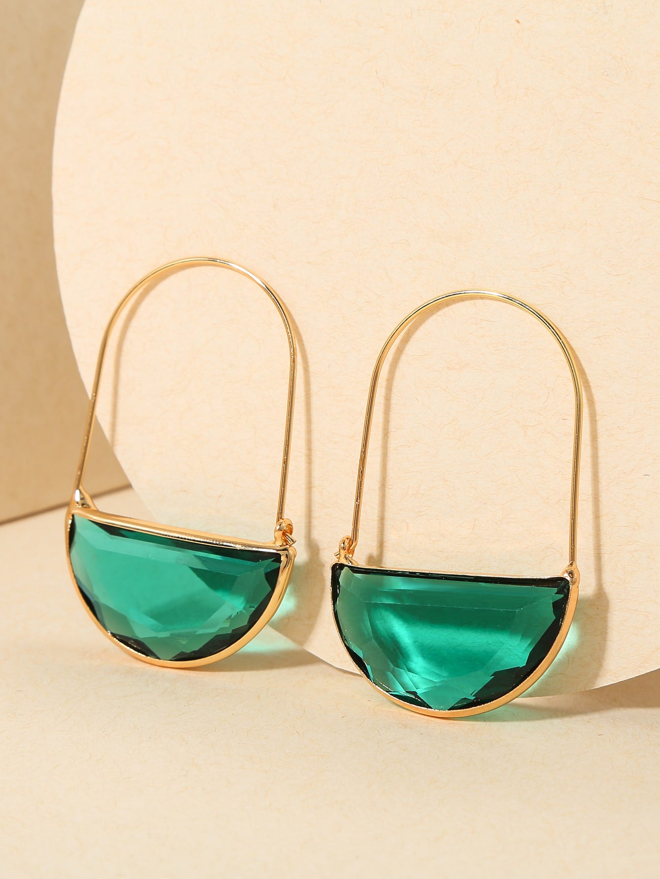 Semicircle Decor Hoop Earrings