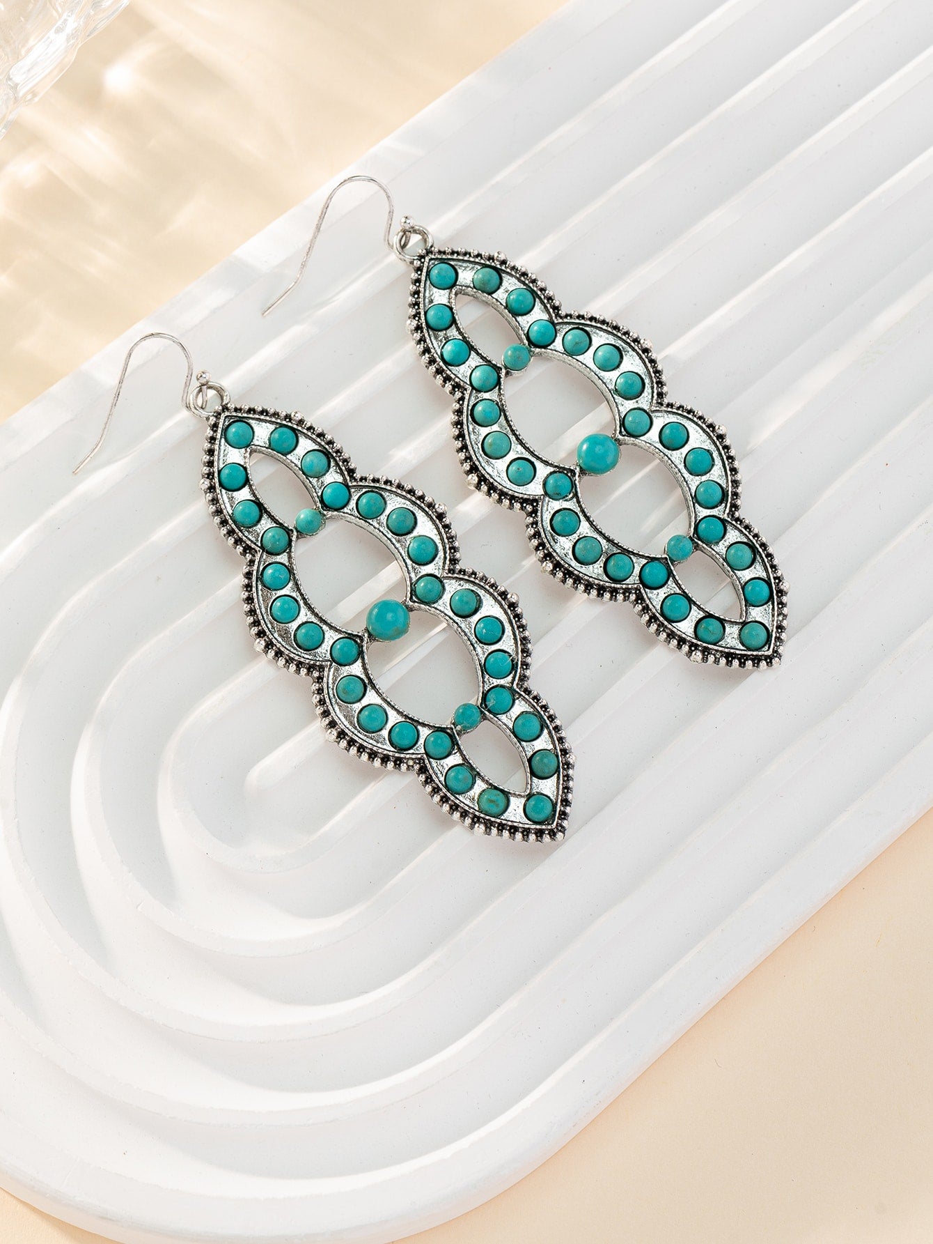 Turquoise Decor Drop Earrings