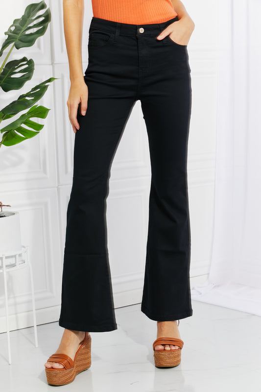 High-Rise Bootcut Pants in Black