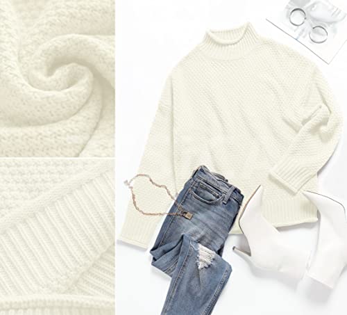 Women's Turtleneck Batwing Sleeve Loose Oversized Chunky Knitted Pullover Sweater