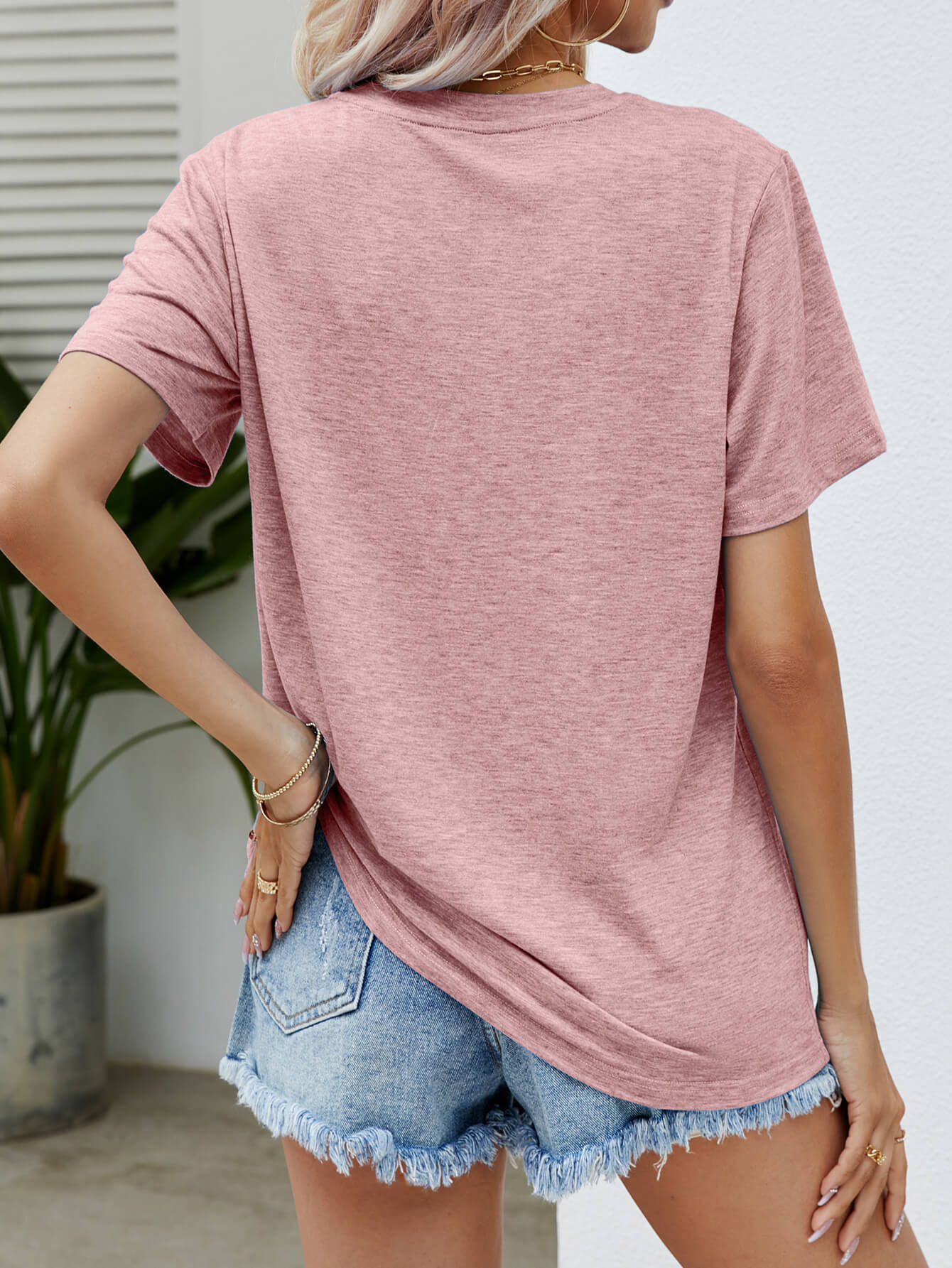 GROW POSITIVE THOUGHTS Round Neck Short Sleeve Tee