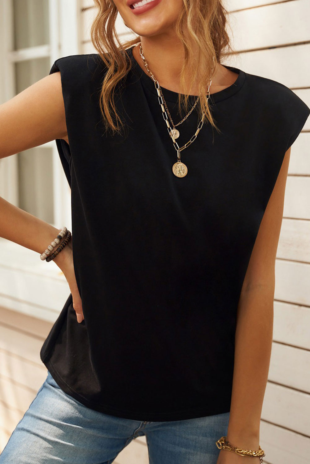 Loose Fit Crew Neck T Shirt for Women