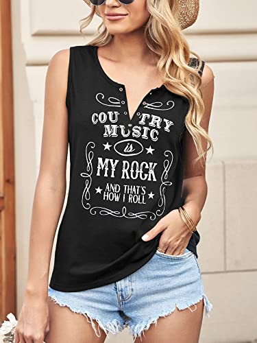 Letter Printed Tank Tops Vintage T Shirts Women Back to The Gypsy That I was Tees Graphic Sleeveless Music Vest (Z-Black 1, XL)