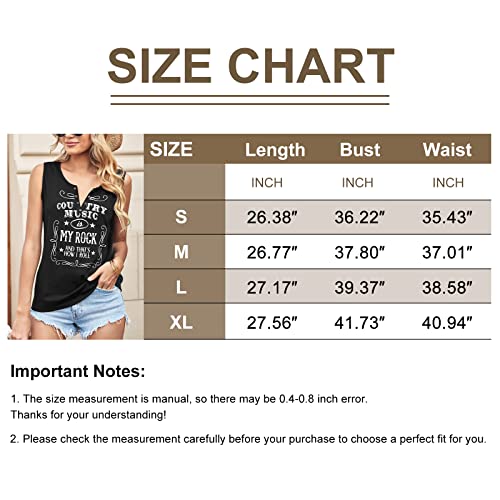 Letter Printed Tank Tops Vintage T Shirts Women Back to The Gypsy That I was Tees Graphic Sleeveless Music Vest (Z-Black 1, XL)