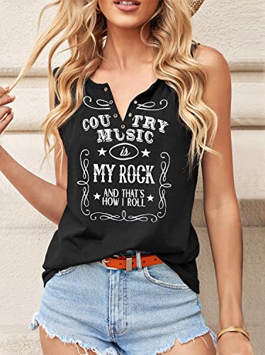 Letter Printed Tank Tops Vintage T Shirts Women Back to The Gypsy That I was Tees Graphic Sleeveless Music Vest (Z-Black 1, XL)
