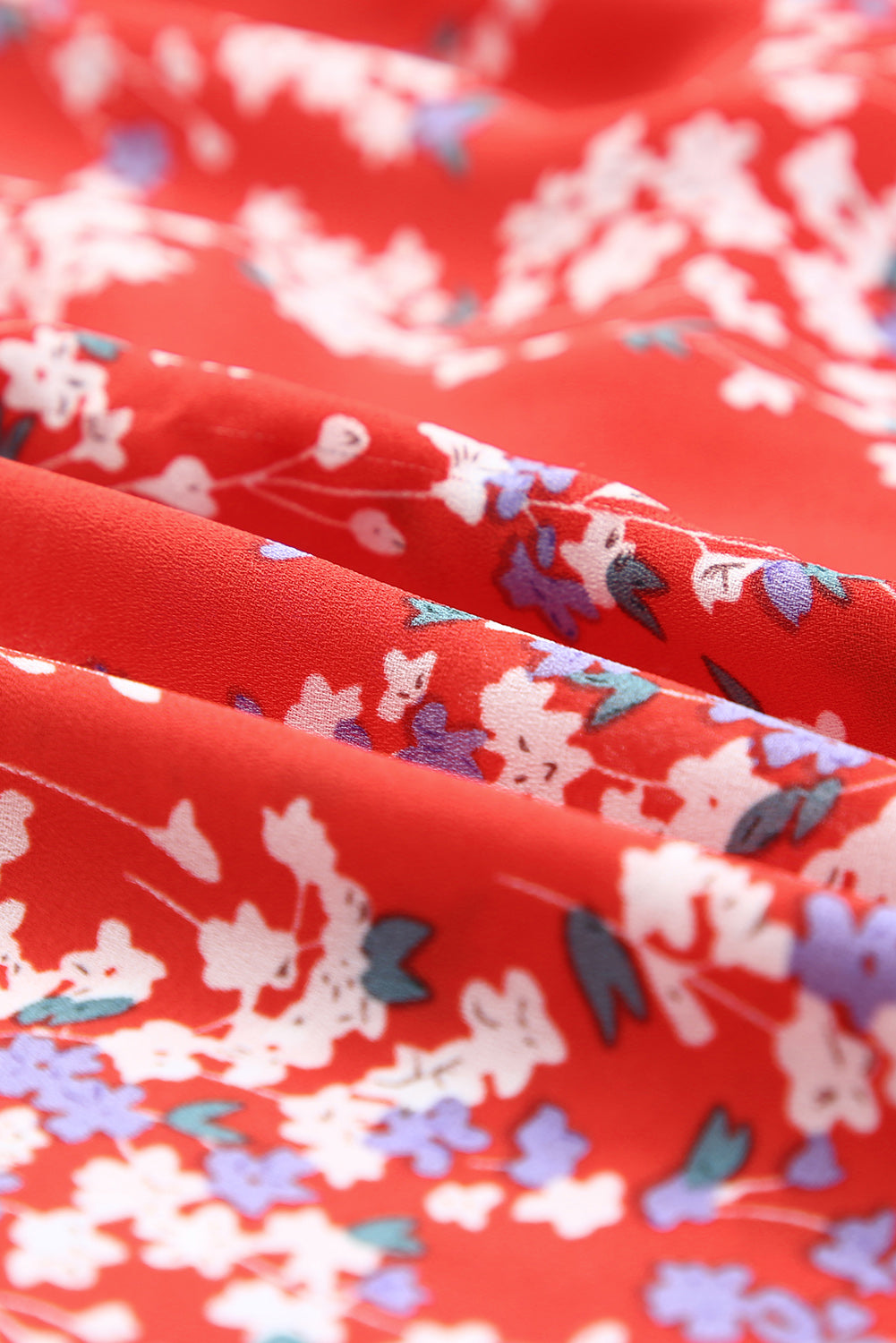 Ditsy Floral Print Ruffled Crop Top & Flounce Hem Maxi Skirt Set