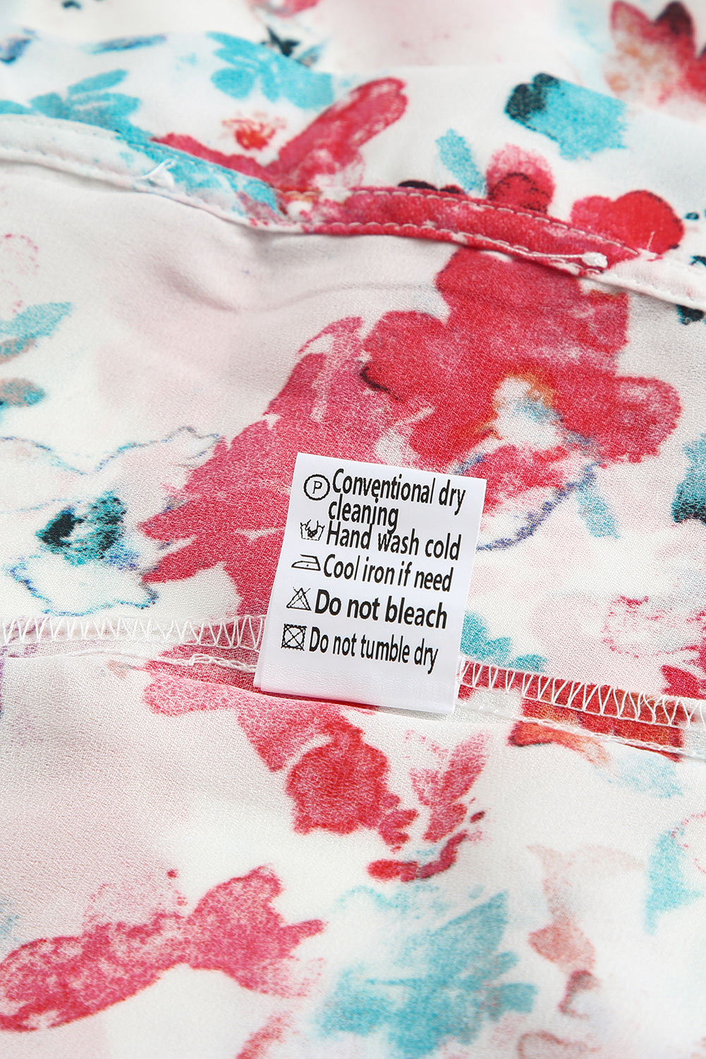 Pink Floral Print Bohemian Button Tie Front Blouse