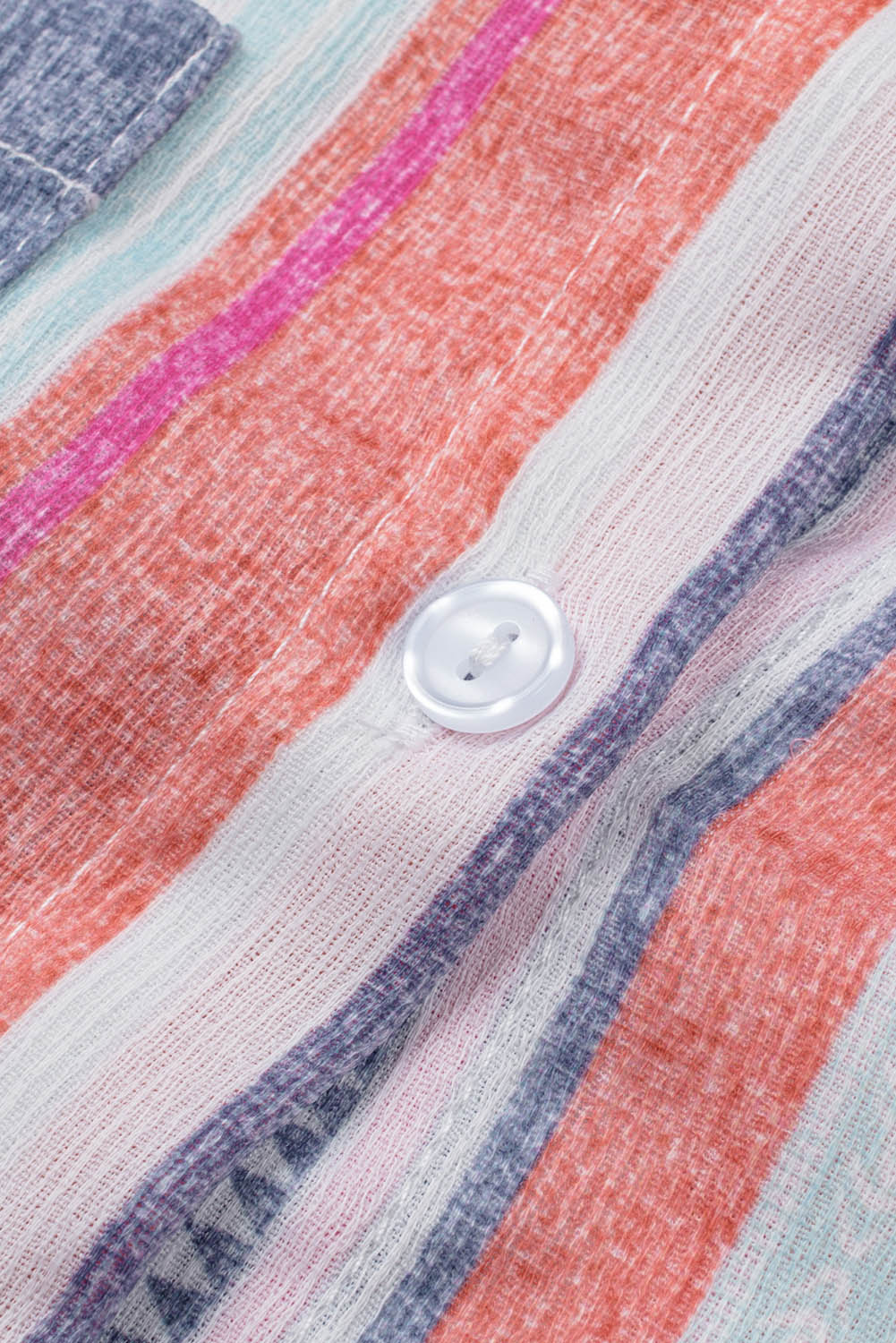 Button Up Collared Stripes Shirt for Women