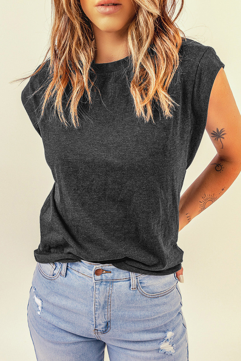 Loose Fit Crew Neck T Shirt for Women