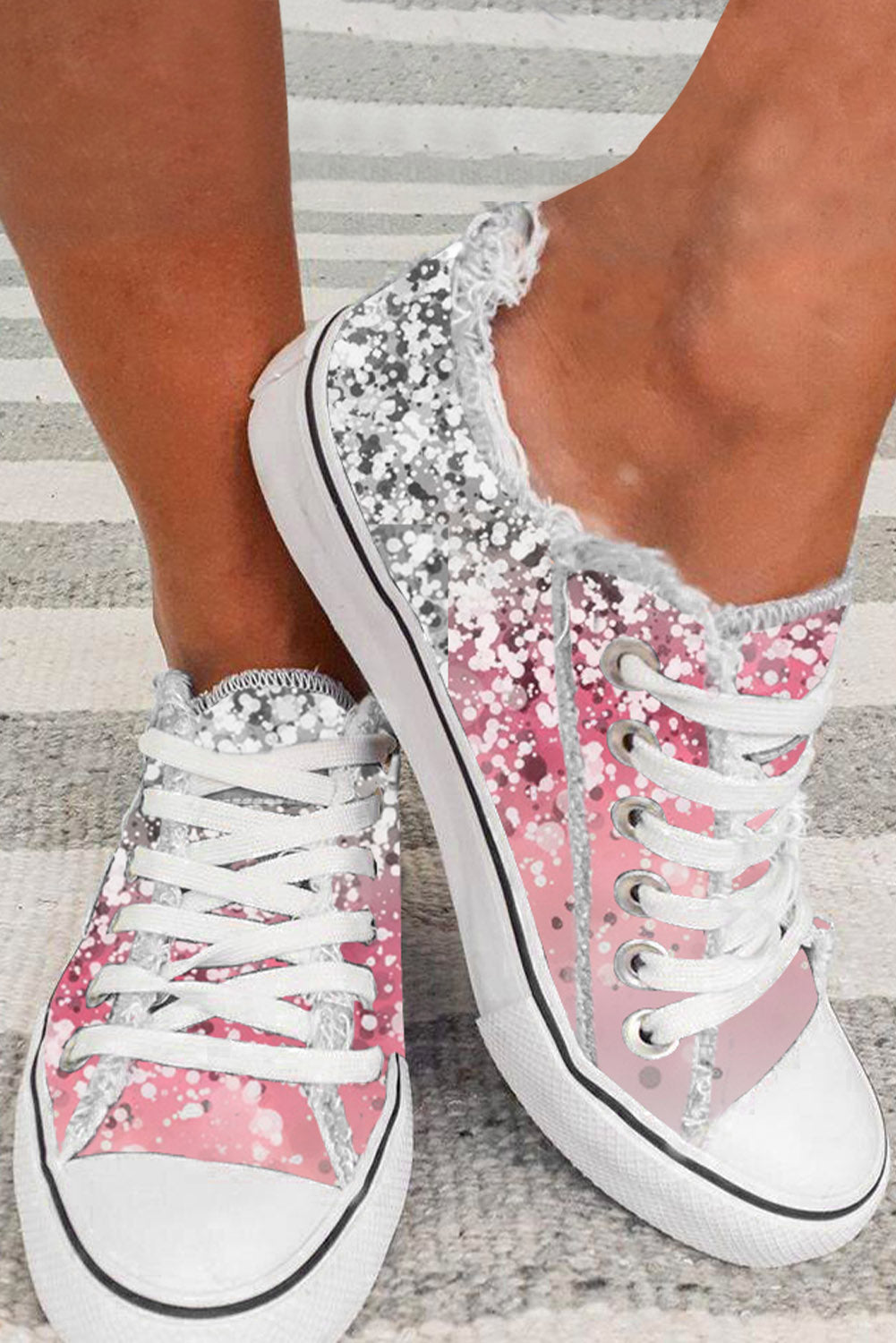 Bleached Spots Canvas Shoes
