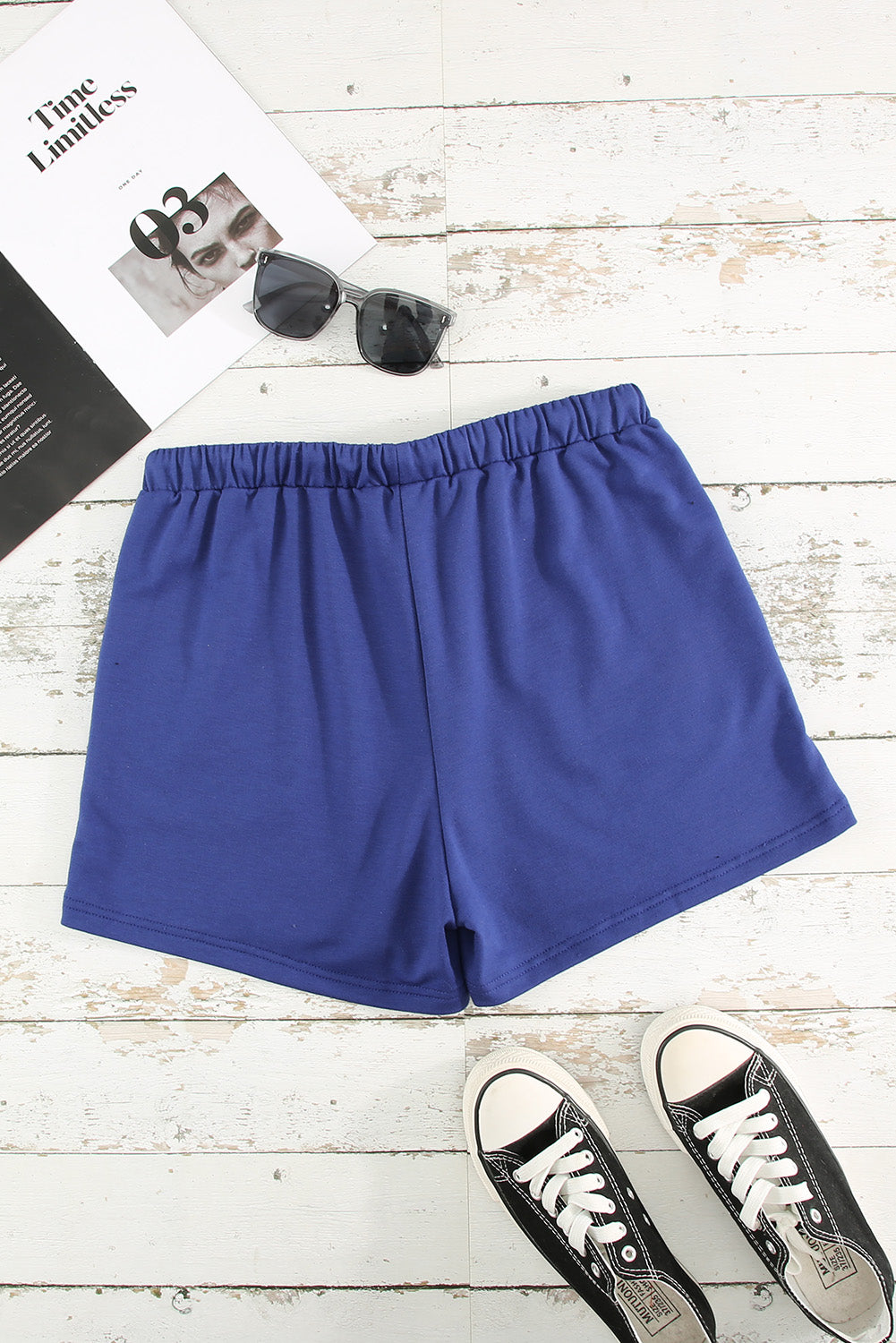 Drawstring Elastic Waist Pocketed Shorts
