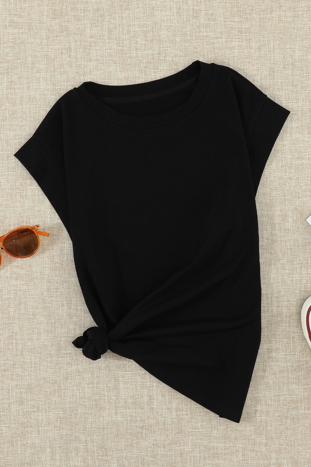 Loose Fit Crew Neck T Shirt for Women