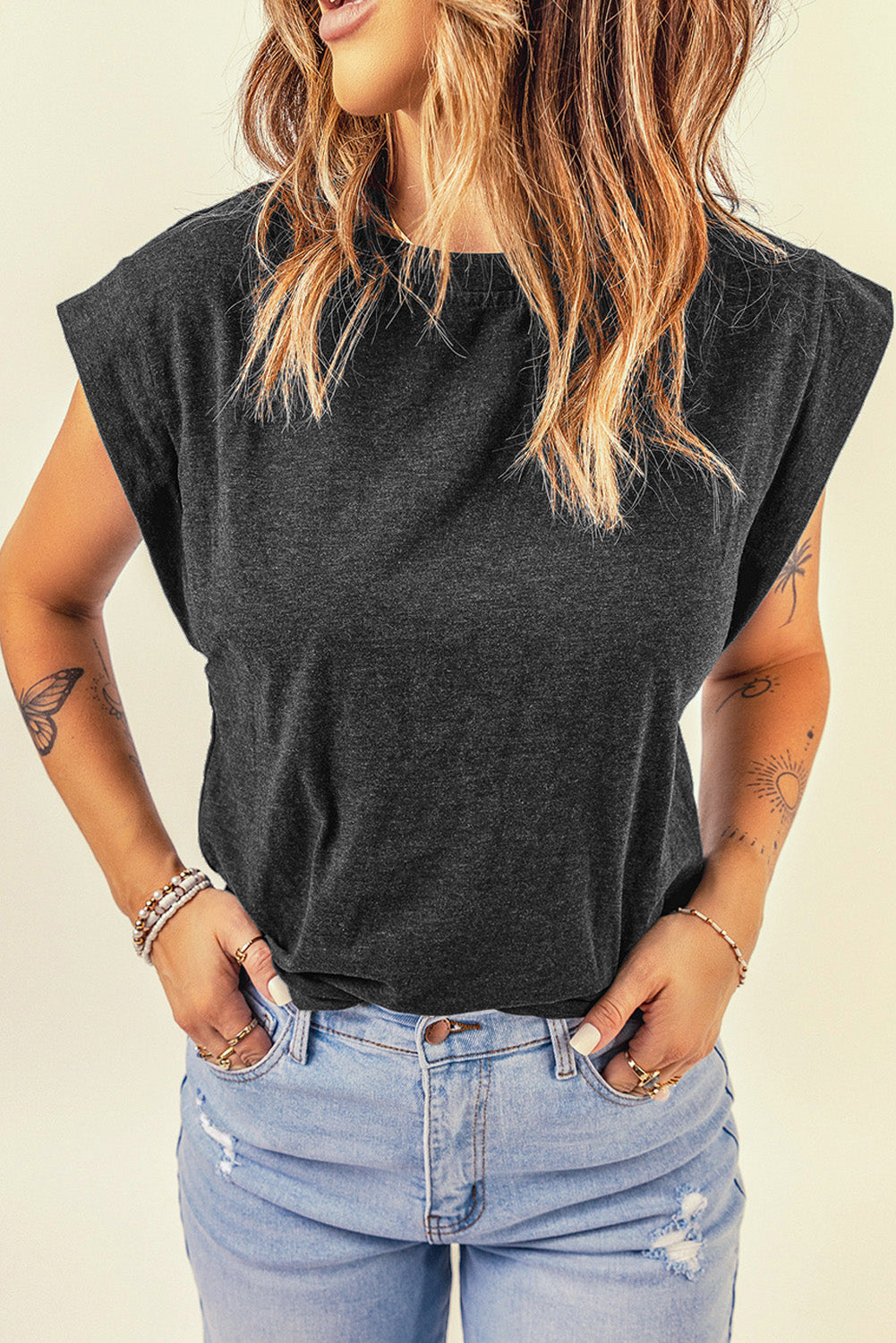 Loose Fit Crew Neck T Shirt for Women