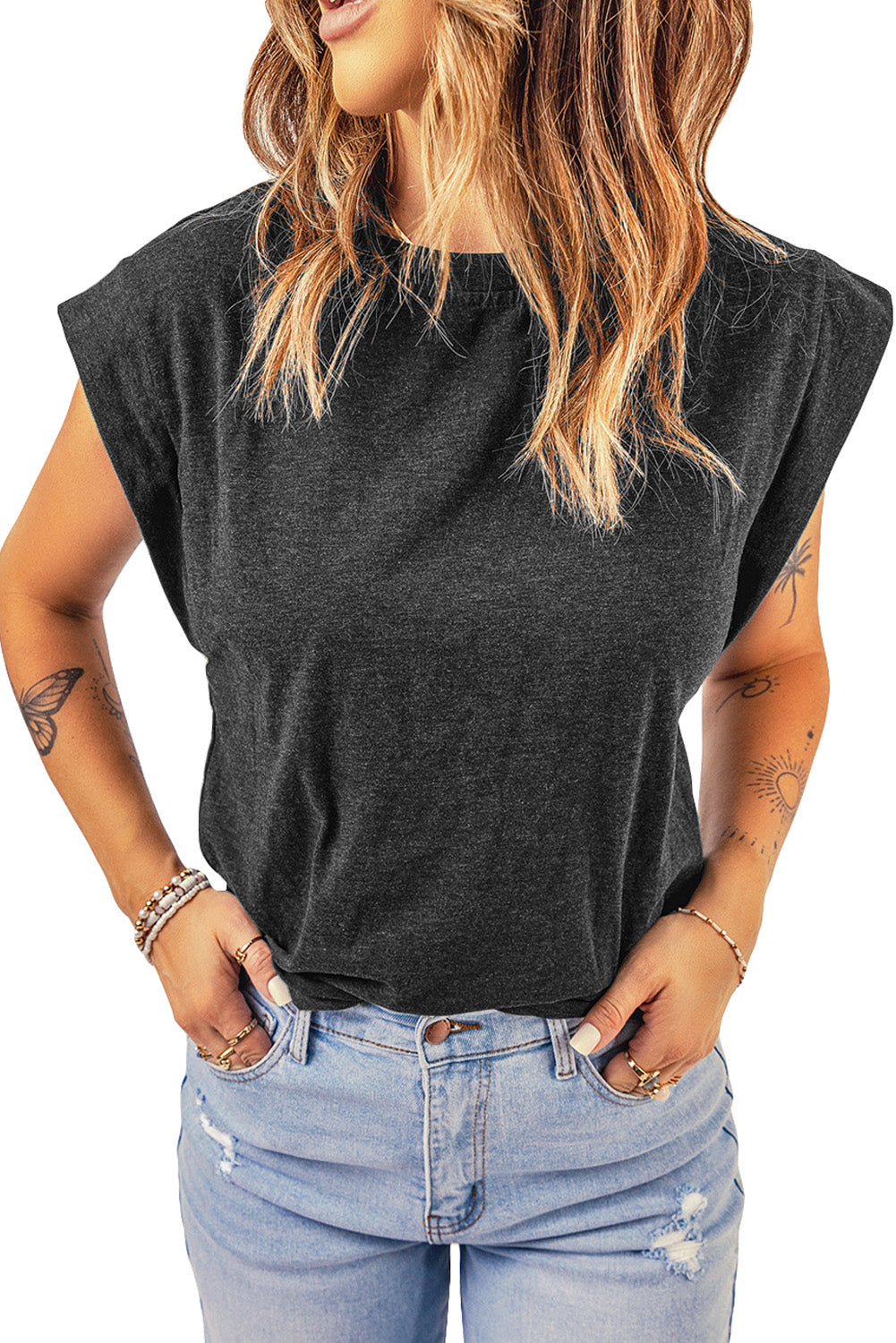 Loose Fit Crew Neck T Shirt for Women