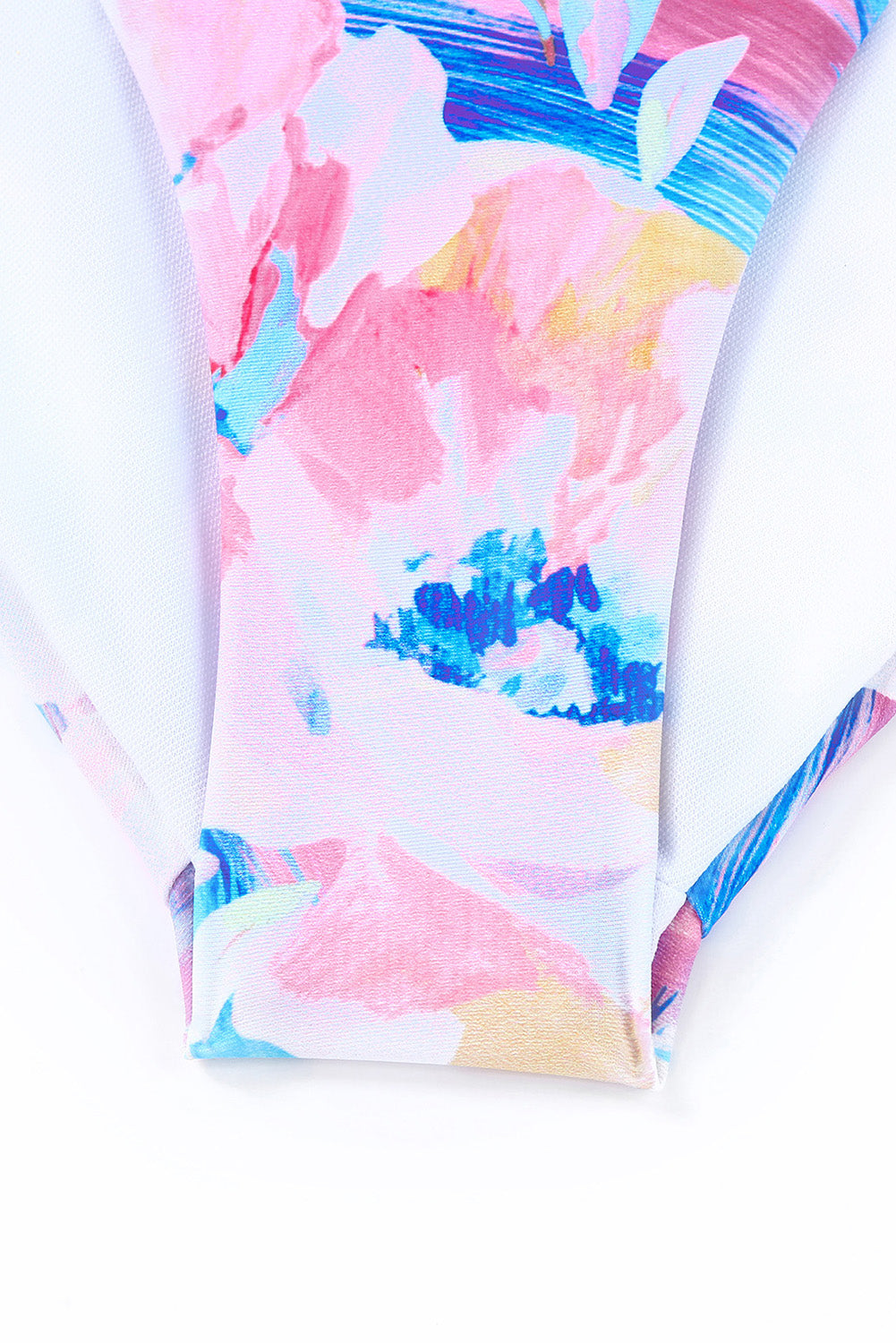 Floral Print Knot High Waist One Piece Swimsuit
